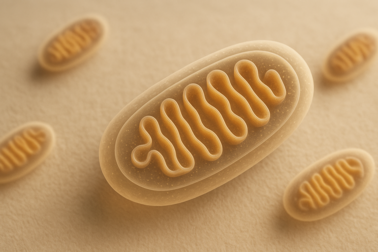 3D mitochondria illustration used for peer reviewed papers on epicatechin and cellular energy research