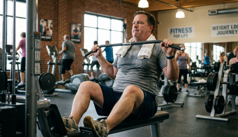 Overweight man trying to lose weight